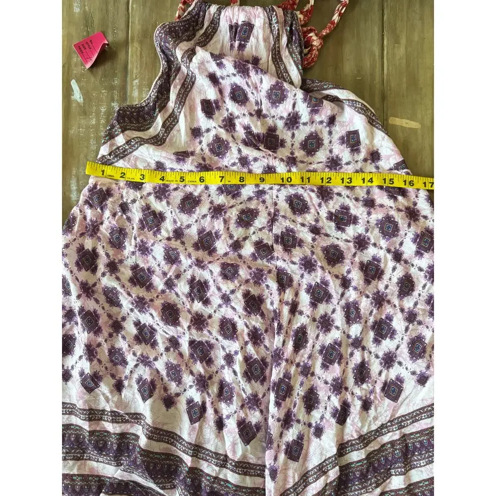 Intimately Free People Dress Small Pink Boho‎ Halter Handkerchief Hem Festival